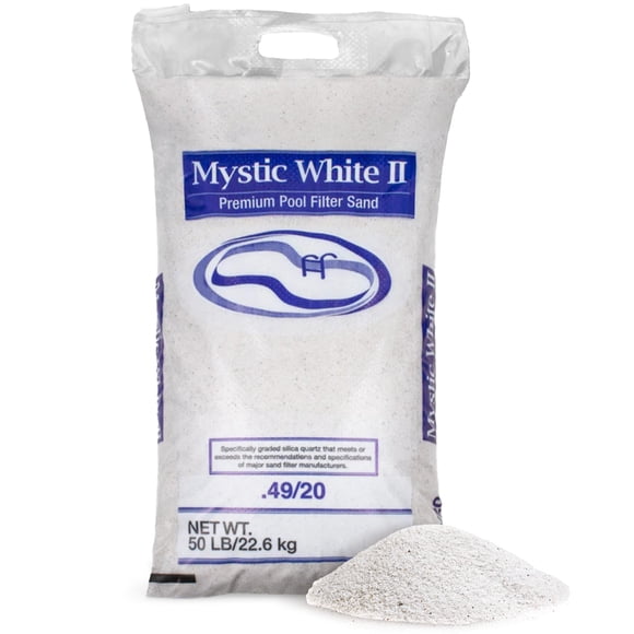 U.S. Silica Mystic White II Premium Silica Pool Filter Sand, 50 lb, 1 Pack