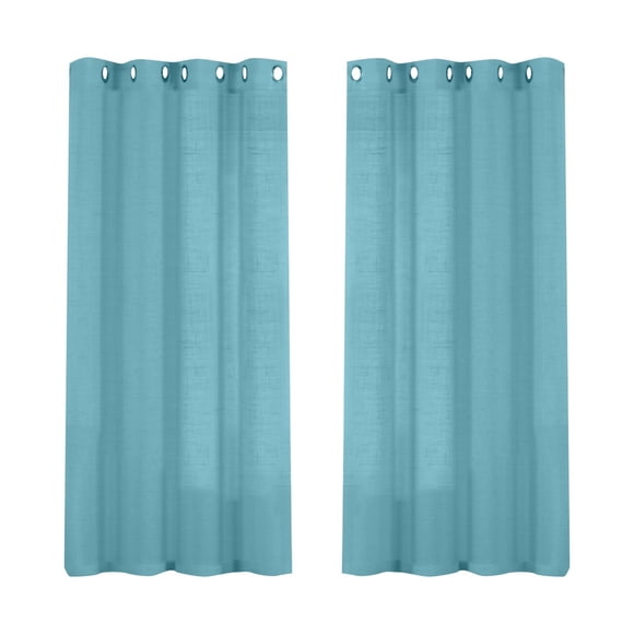 Clearance Linen Sheer Curtains 63 Inch Length Semi Sheer Curtains Silver Linen Curtain Panels For Living Room/Bedroom Light Filtering Curtains 2 Panels