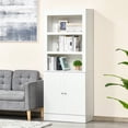 thumbnail image 4 of HOMCOM 72" Kitchen Pantry Cabinet, Buffet with Hutch, Bookcase with Doors, 4 of 9