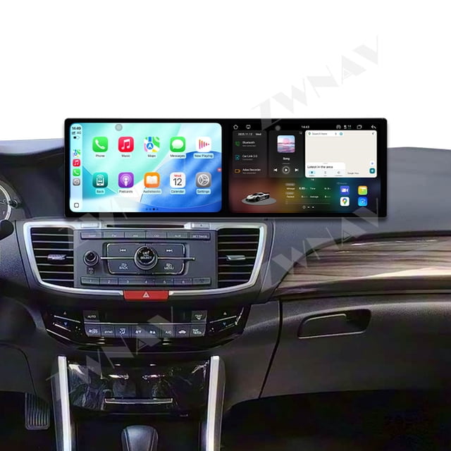 ZWNAV Dual 10.1 inch Screen Car Radio for Honda Accord 2014-2017 Android 15 Multimedia Player GPS Navigation Auto DSP Stereo Host