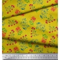 thumbnail image 3 of Tissu Popeline de Coton Pomme Feuilles & Fleurs Roses Tissu Imprimé Floral 1 Yard 56 Inch Wide, 3 of 3