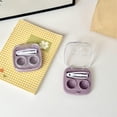 thumbnail image 3 of Étui de Rangement Compact Portable Violet pour Lentilles de Contact avec Support d'Accessoires Intégré pour Usage Quotidien et Organisation de Voyage, 3 of 7