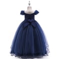 thumbnail image 4 of WEAIXIMIUNG Robes Florales pour Ados 10-12 Robe pour Enfants Robe Ligne Épaule Fille Robe de Performance Longue Robe à Pommeau Robe de Fête, 4 of 4