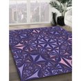 thumbnail image 3 of Ahgly Company Tapis d'Intérieur Ronds Transitionnels Bleus Lavables à la Machine, 6 Pieds Rond, 3 of 7