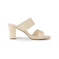 thumbnail image 3 of BLISSFUL STEP Women's Open Toe Chunky High Heel Slide Sandals Beige 8.5, 3 of 7