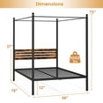 thumbnail image 3 of Gymax Full Size 4-Post Canopy Bed Frame Rustproof Metal Noise-free with Foot Pads, 3 of 10
