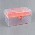 thumbnail image 4 of Clearance Art Bin Storage Box With Handle Art Supply Box Clear Plastic Multipurpose Portable Handled Organizer Storage Box, Container For Nail Supplies Red Plastic, 4 of 4