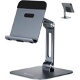 thumbnail image 1 of Tablet Stand Holder, 180° Foldable Adjustable iPad Stand, Aluminum Desktop Stand for Desk/ Meeting, Fit for iPad Pro, Portable Monitor & More (4-13" )-Gray-1 Pack, 1 of 5