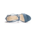 thumbnail image 4 of BLISSFUL STEP Women's Open Toe Cross Strap Mid Block Heel Sandals Haze Blue 5, 4 of 7