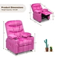 thumbnail image 2 of Gymax Kids Youth Recliner Chair Velvet Fabric w/Cup Holder & Side Pocket Pink, 2 of 10