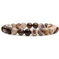 thumbnail image 1 of Natural African Zebra Jasper Gemstone 8mm Round Beads Stretch Bracelet 7 Inch, 1 of 5