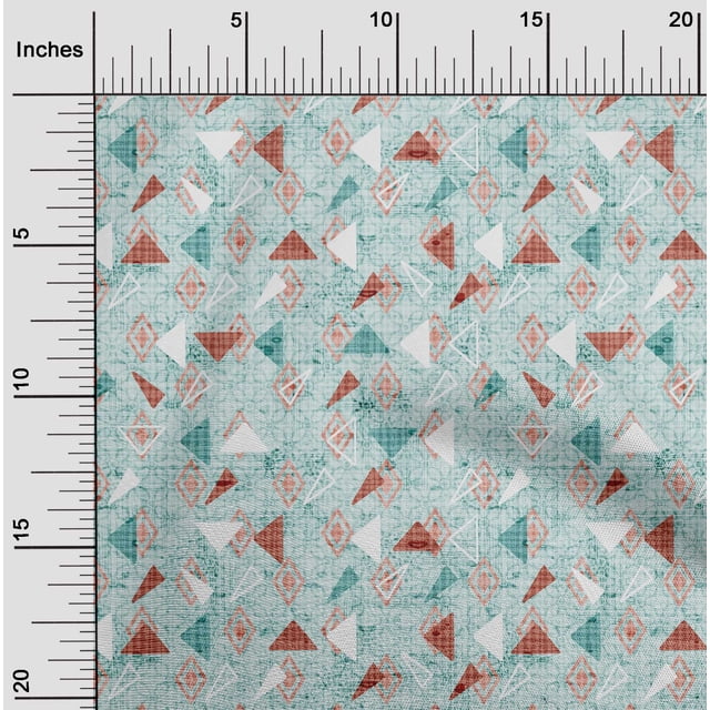 oneOone Cotton Flex Sky Blue Fabric Texture & Triangle Geometric Sewing Craft Project Fabric Prints By Yards 40 Inches Wide