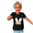 thumbnail image 4 of Penkiiy T-Shirts de Pâques pour Enfants Garçons Filles Mode Oreilles de Lapin de Pâques Imprimé Col Rond Manches Courtes 3 Ans Noir, 4 of 4