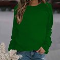 thumbnail image 2 of CEHVOM Mode Femmes Décontracté Manches Longues Col Rond Uni Chandail pour Dames Hauts Blouse Liquidation, 2 of 4