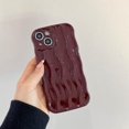 thumbnail image 4 of ORUYROP Designed for iPhone 15 Case,Water Ripple Pattern Curly Wave Frame Soft Cute Phone Cover for Men Women Girls(iPhone 15,Claret), 4 of 7