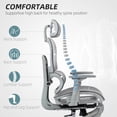 thumbnail image 4 of HOMCOM Chaise de Bureau Ergonomique en Maille, Chaise de Bureau à Dossier Haut, Gris, 4 of 10