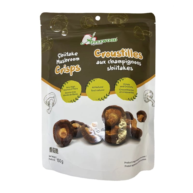 Applewood Signature Shiitake Mushroom Crisps, 150g – Vacuum-Fried, All-Natural Vegetable Snack