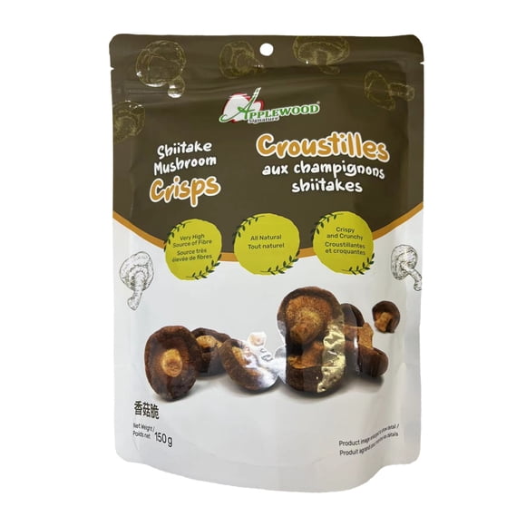 Applewood Signature Shiitake Mushroom Crisps, 150g – Vacuum-Fried, All-Natural Vegetable Snack
