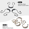 thumbnail image 3 of Shower Curtain Hooks, 12 Pcs Shower Curtain Rings, Stainless Steel Black Shower Curtain Hooks, Shower Curtain Rings Rust Proof, 3 of 6