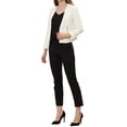thumbnail image 2 of INSPIRE CHIC Women's Workwear Zipper Collarless Cropped Blazer L White, 2 of 7