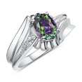 thumbnail image 3 of RYLOS Rings for Women Sterling Silver Swirl Z Ring 7X5MM Oval Gemstone &  Diamond Rings June Alexandrite Jewelry Size 10, 3 of 7