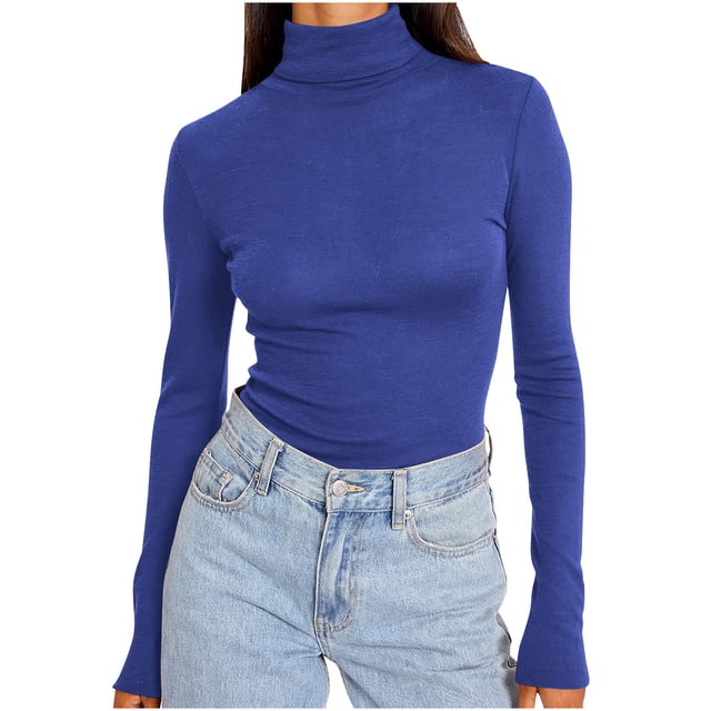 BLVB Chandails de Base à Col Roulé à Manches Longues pour Femmes, Mode d'Automne, sous-Vêtements Thermiques de Base, Hauts, Vêtements d'Hiver