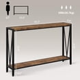 thumbnail image 2 of Kojooin Table d'Appoint Table d'Entrée Console à 2 Niveaux avec Rangement Table Étroite pour Sofa avec Design en V Console Industrielle de 43 Pouces pour Couloir Entrée Salon Vestibule Corridor Bureau, 2 of 8