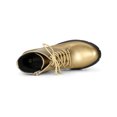 thumbnail image 4 of BLISSFUL STEP Women's Platform Chunky Heels Combat Boots Gold 7, 4 of 8