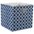 thumbnail image 1 of Design Imports CAMZ37894 Cube de Rangement Carré en Polyester à Treillis 13 x 13 x 13 Po, Bleu Nautique, 1 of 4