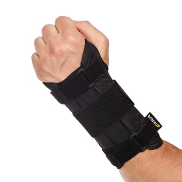 Carpal Tunnel Wrist Brace by BraceUP for Men and Women - Metal Wrist Splint for Hand and Wrist Support and Tendonitis Arthritis Pain Relief (L/XL, Left Hand)