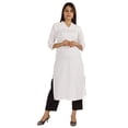 thumbnail image 1 of Moomaya Blouses Unies à Plis Nervurés pour Femmes Kurti Ethnique Indien Décontracté Kurta en Coton, 1 of 7