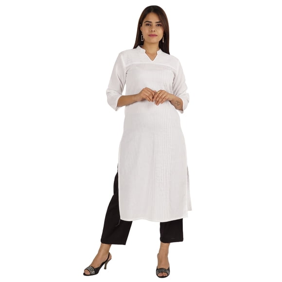 Moomaya Solid Pintuck Blouses For Women Indian Ethnic Kurti Casual Cotton Kurta