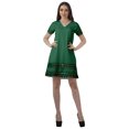 thumbnail image 1 of Moomaya Short Sleeve Tunic Womens Cocktail Dresses Solid Cotton Flex Dress, 1 of 5