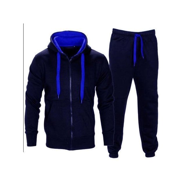 UKAP Ensemble de Survêtement à Manches Longues pour Hommes Sweat à Capuche Color Block Ensemble de Jogging de Gym Style-N m
