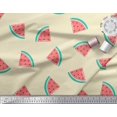 thumbnail image 2 of Soimoi Yellow Viscose Chiffon Fabric Watermelon Fruits Print Sewing Fabric Yard 42 Inch Wide, 2 of 3