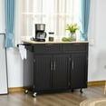 thumbnail image 2 of HOMCOM Îlot de Cuisine, Chariot de Service Utilitaire avec 2 Tiroirs de Rangement, Noir, 2 of 10
