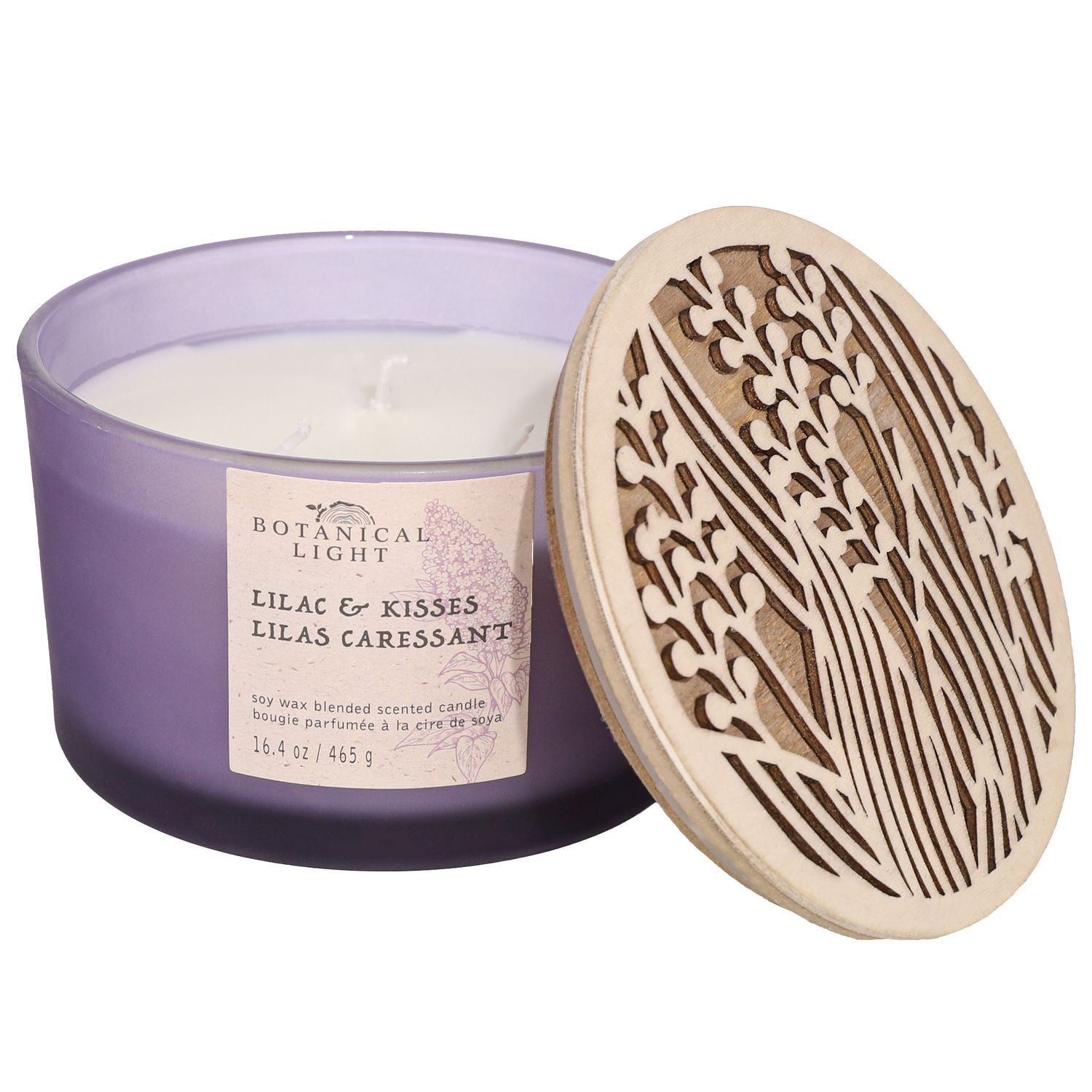 Botanical Light 16.4OZ Spiced Berry Soy Wax Blended Scented Candle,3 cotton wick