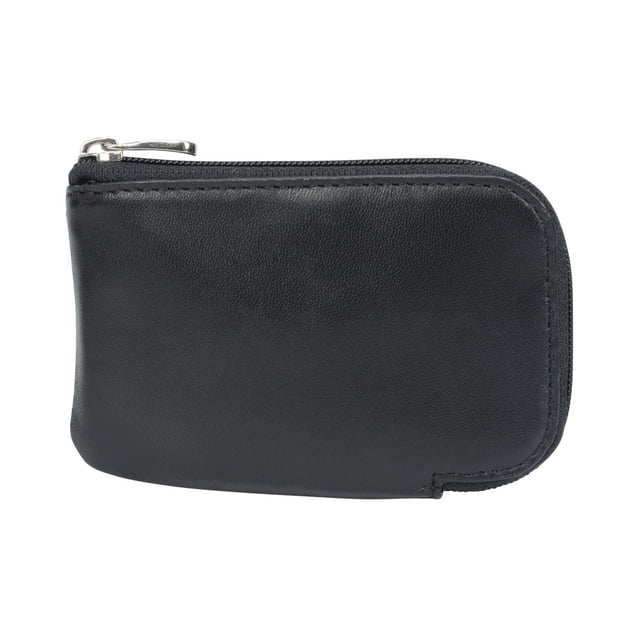 R70 Portefeuille pour Hommes à Pochette pour Cartes Croisées par Lots avec RFID, en Cuir Véritable Noir avec Fermeture Éclair, Contient Compactement jusqu'à Deux Cartes et des Billets Pliés, Comprend une Doublure RFID pour la protection contre le Vol Numérique, Idéal pour une Organisation Sécurisée au Quotidien.