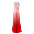 thumbnail image 4 of Uppada Robe de Soirée pour Femmes à Paillettes avec Franges et Pampilles, Robe Fluide en Mousseline, Encolure Carrée, Robe Ajustée, Robes d'Invitée de Mariage, Froncée, Extensible, Fente Latérale Irrégulière, Robe, Liquidation en Liquidation, 4 of 6