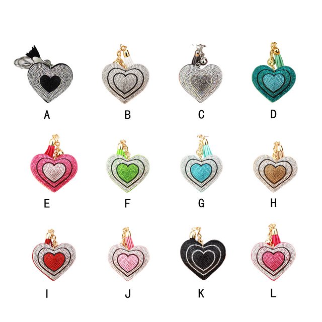 Keyring Exquisite Tassel Key Valentine's Day Women Accessories Multicolored Keyring Keyholder DIY Bag Decor Heart Khaki