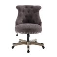 thumbnail image 3 of Linon Sinclair Chaise de Bureau Pivotante Rembourrée avec Roues en Gris Charbon, 3 of 8