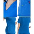 thumbnail image 4 of Landau ProFlex Haut de Blouse Médicale pour Femmes : 3 Poches, Coupe Moderne Ajustée, Col en V Extensible 4169, 4 of 5