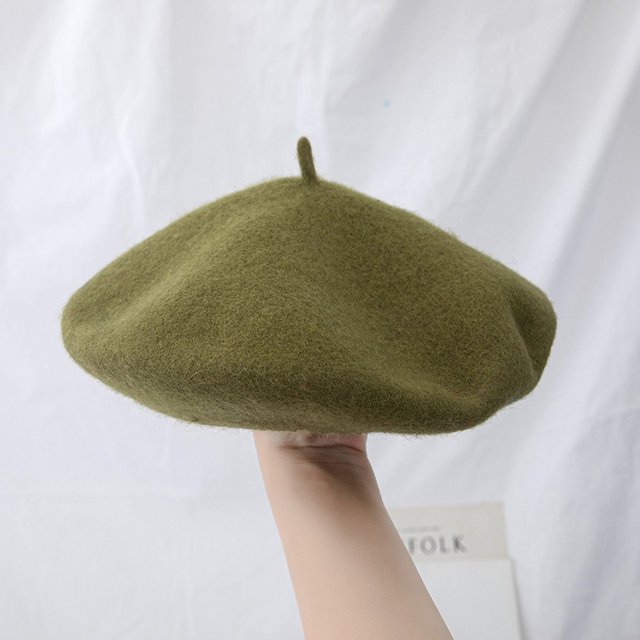 LinYooLi Ishihara Rimi Hat Vintage British Wool Beret Thick Japanese Painter Hat Korean Version Versatile Pumpkin Hat Girl