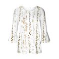 thumbnail image 4 of Hauts à Manches 3/4 pour Femmes Femmes Été Aguichant Plissé Imprimé Régulier Femmes Manches 3/4 Col en V Boutons Hauts Blouse Hauts d'Été pour Femmes Aguichant Aguichant Hauts d'Été pour Femmes Hauts d'Été Aguichant pour Femmes, 4 of 5