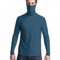 thumbnail image 4 of Ovbmpzd Womens Tops Sun Protection Dark Blue Long Sleeve Solid Breathable Tees Women Shirts XXL, 4 of 8