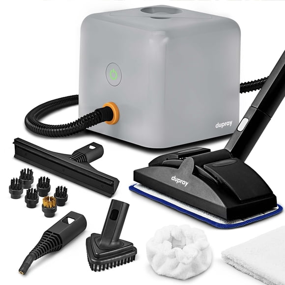 Dupray Neat™ Plus Steam Cleaner with 17-Piece Accessory Kit. A powerful multi-purpose steamer designed for deep cleaning floors, upholstery, grout, and more, offering versatile performance.