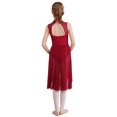 thumbnail image 2 of RUNQHUI Robe de Danse Lyrique Ballet Strass pour Filles Enfants Patinage Artistique Justaucorps Sans Manches Jazz Latin Danse Moderne Bordeaux 6, 2 of 7