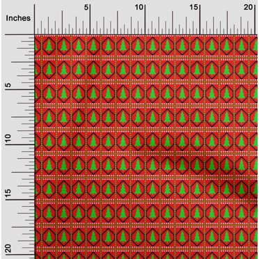 oneOone Rayon Red Fabric Merry Christmas Fabric For Sewing Printed Craft Fabric By The Yard 56 Inch Wide-9SJ
