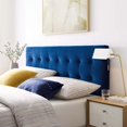thumbnail image 1 of Modway Lily Queen Biscuit Tufted Performance Velvet Headboard, Navy, 1 of 4