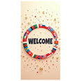 thumbnail image 3 of Welcome Banner with International Flags Circular Design Background Event Decoration Party Supplies Global Conference Backdrop Indoor Outdoor Display, 3 of 4